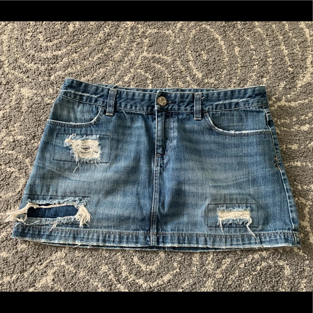 Distressed Denim American Eagle Mini Skirt